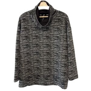 RBK Reebok‎ Active Pullover Marled Black Sweatshirt Turtleneck